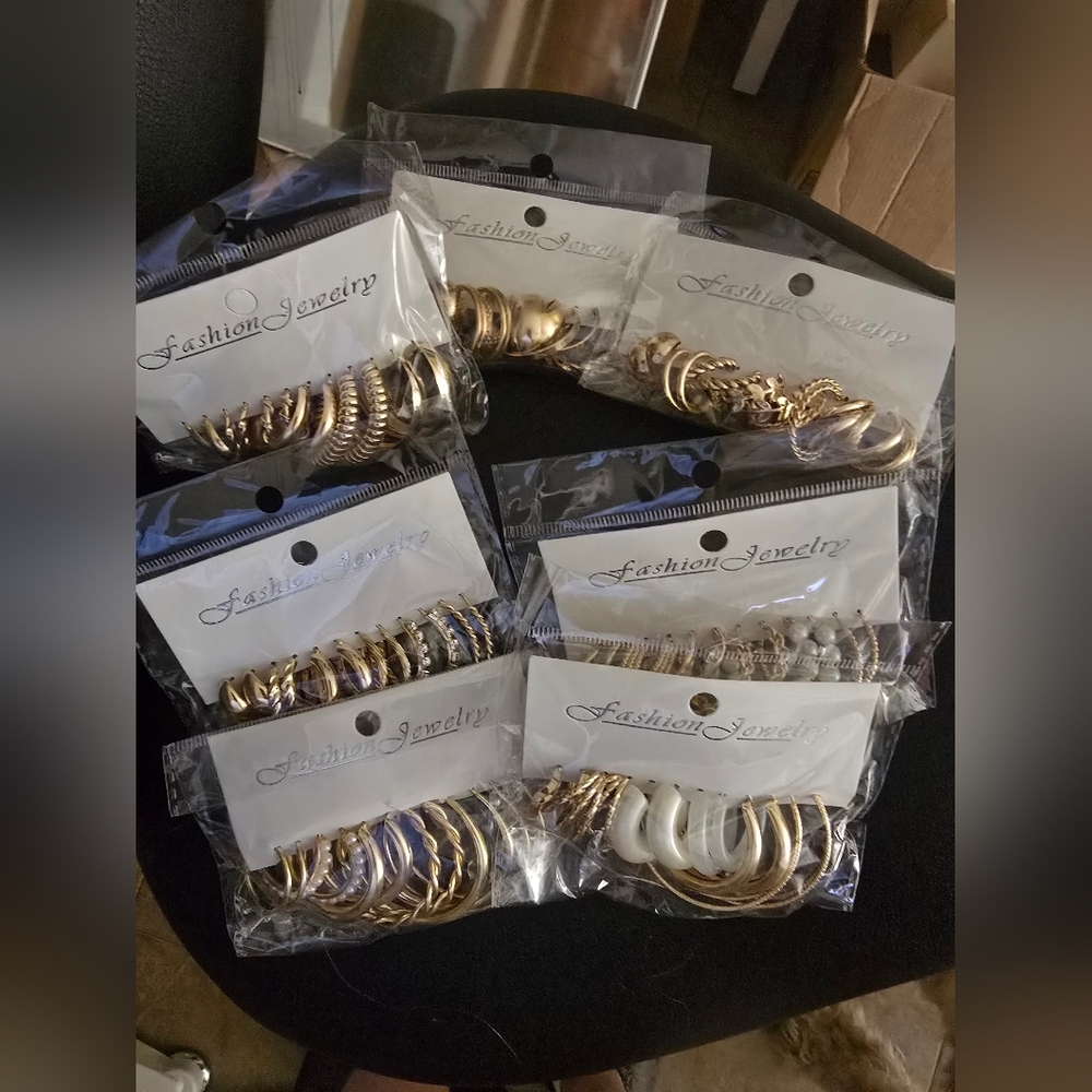 42 Pairs Of NEW Gold Hoops!